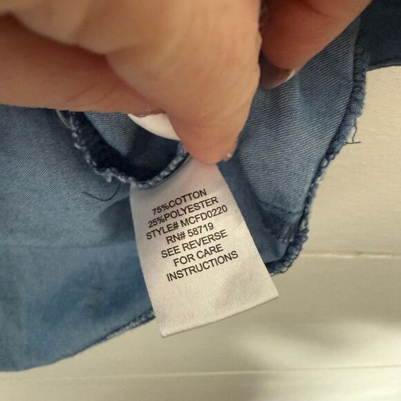 Flutter & Kick Maternity Women’s Large Denim Dress Short Sleeve - Picture 3 of 5